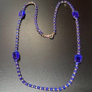 Vintage Blue rhinestone  Necklace